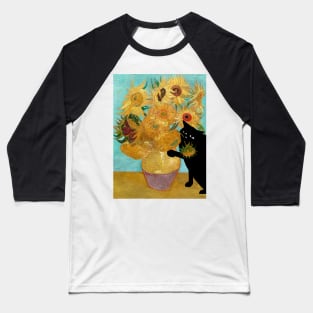 van gogh sunflowers with a cat Baseball T-Shirt